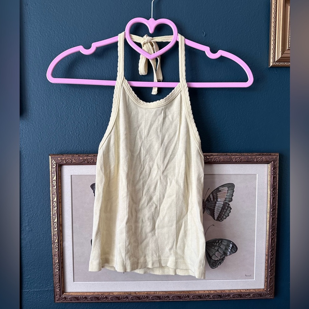 Urban Outfitters butter yellow halter crop